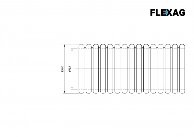 Гибкий воздуховод Flexag FL90-50-S, диаметр 90 мм, круглый, антибактериальный и антистатический, 50 м