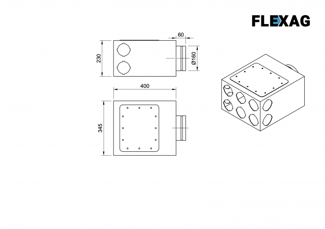 Вентиляционный коллектор Flexag CMP-FLD 160/90x6, D160, на 6/10 выходов FLD