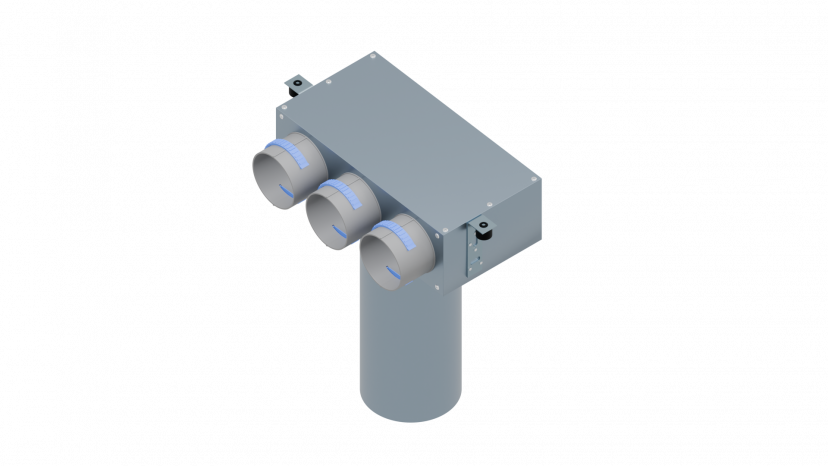 Пленум потолочный Flexag FL-PCP-125/75x3 на 3 выхода FLD