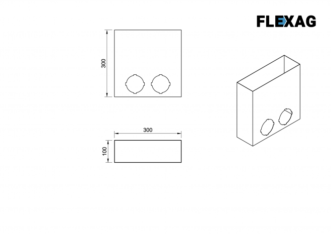 Пленум напольный Flexag FL-PFP-300x100/75x2 на 2 выxода