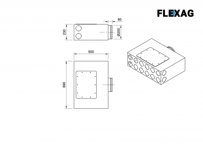 Вентиляционный коллектор Flexag CMP-FLD 200/75x12, D200, на 12/16 выходов FLD