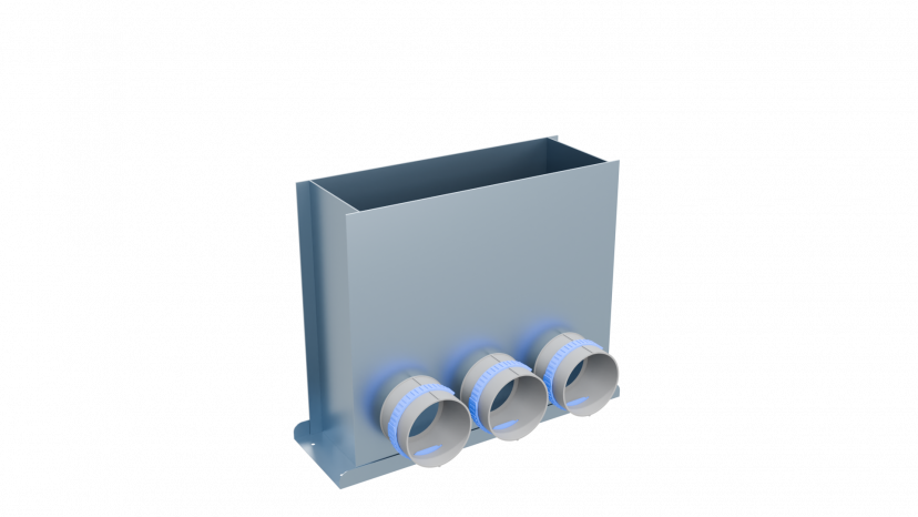 Пленум напольный Flexag FL-PFP-400x100/75x3 на 3 выxода FLD
