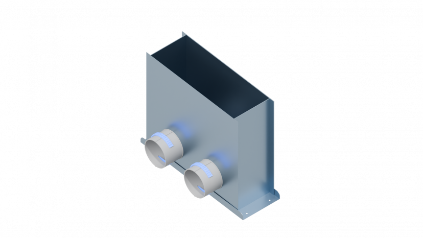 Пленум напольный Flexag FL-PFP-400x100/90x2 на 2 выxода