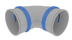 Отвод 90° Flexag FL90-PP90, D90 мм