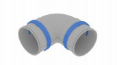 Отвод 90° Flexag FL90-PP90, D90 мм