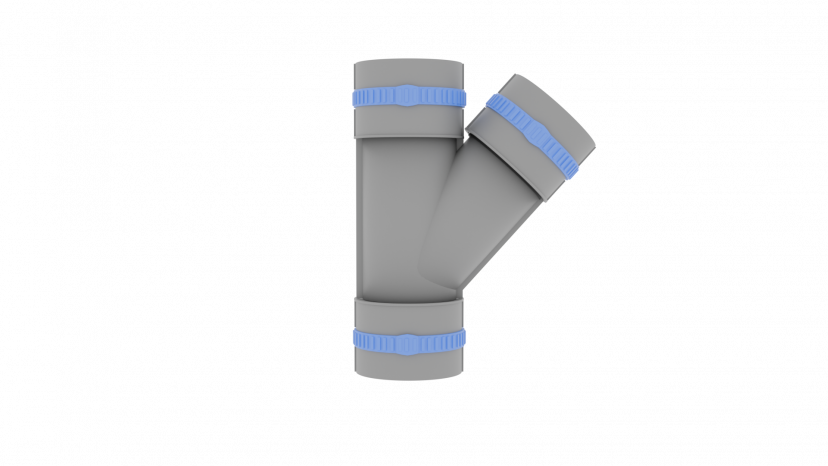 Тройник косой Flexag FL75-TR, D75 мм, круглый