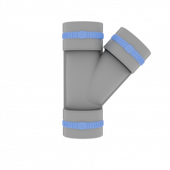 Тройник косой Flexag FL75-TR, D75 мм, круглый