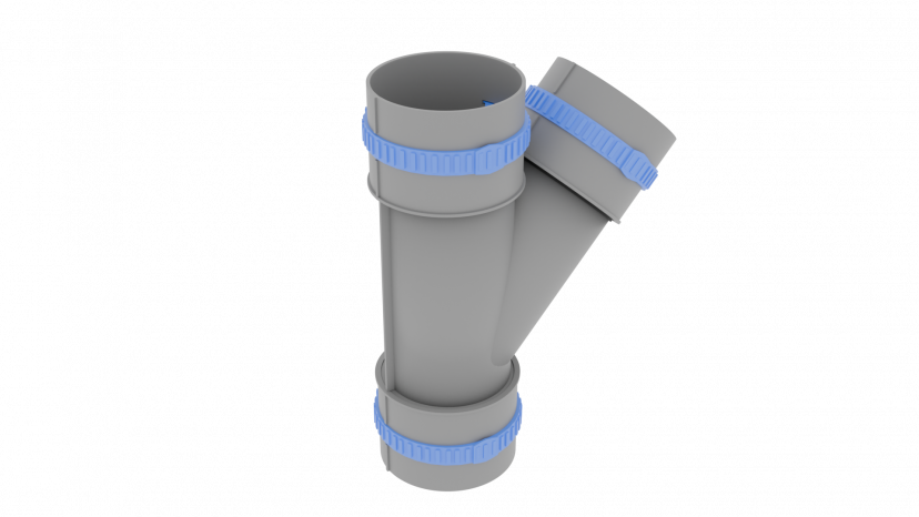 Тройник косой Flexag FL75-TR, D75 мм, круглый