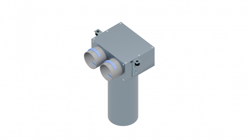 Flexag FL-PCP-100/75x2 пленум вентиляционный потолочный, D100, на 2 выхода FLD 1