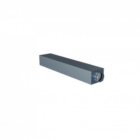 Стальной прямоугольный шумоглушитель Flexag GLMP-125, D125 мм, длина 900 мм