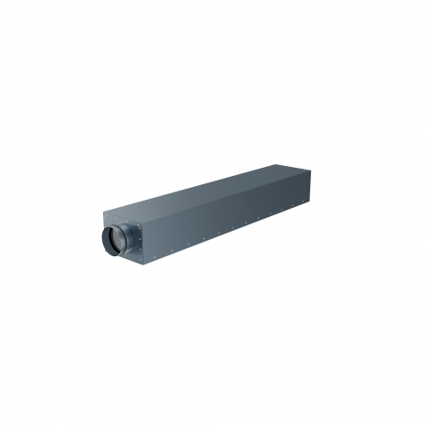 Стальной прямоугольный шумоглушитель Flexag GLMP-125, D125 мм, длина 900 мм