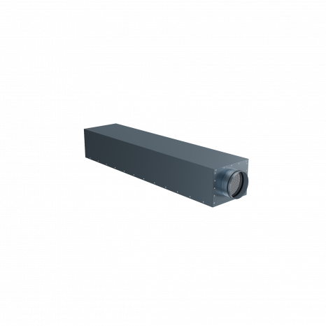 Стальной прямоугольный шумоглушитель Flexag GLMP-160, D160 мм, длина 900 мм   