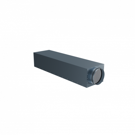 Стальной прямоугольный шумоглушитель Flexag GLMP-200, D200 мм, длина 900 мм