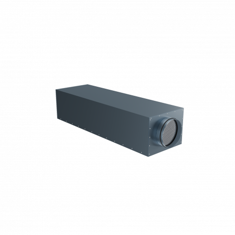 Стальной прямоугольный шумоглушитель Flexag GLMP-250, D250 мм, длина 900 мм    