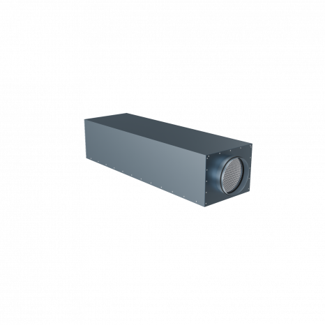 Стальной прямоугольный шумоглушитель Flexag GLMP-250, D250 мм, длина 900 мм    