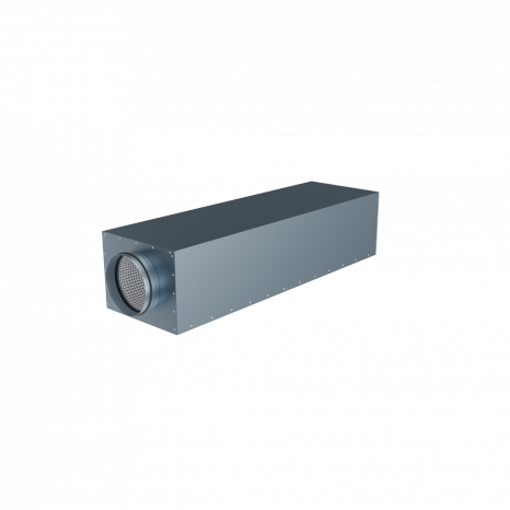 Стальной прямоугольный шумоглушитель Flexag GLMP-250, D250 мм, длина 900 мм    