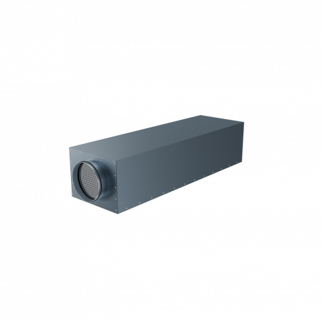 Стальной прямоугольный шумоглушитель Flexag GLMP-250, D250 мм, длина 900 мм    